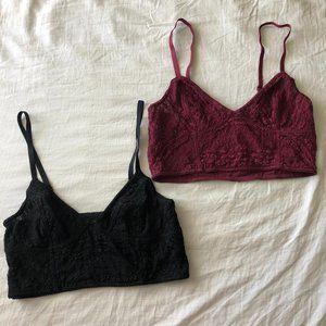 2x SET Free People Bralettes - Red & Black - Medium (NWT/New With Tags)